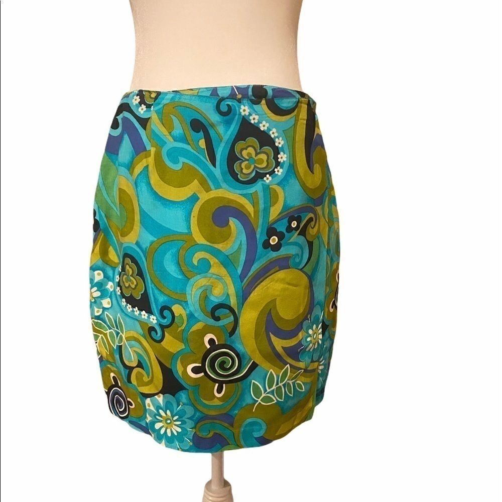 Monte Retro Wrap Skirt Size 10 Graphic Printed